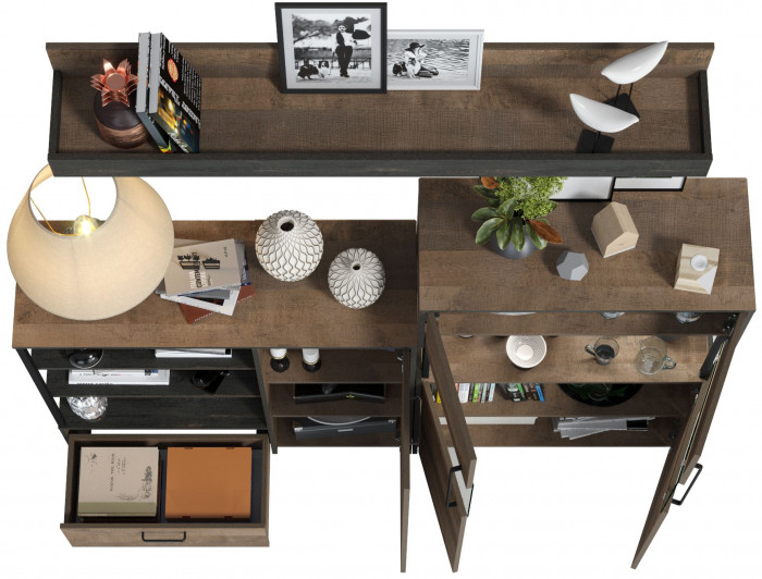 Трувор Гостиная 006, дуб гранж песочный/интра