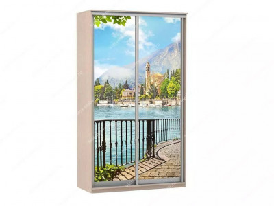 Шкаф купе Модерн 1190х600 2-х дверный 2-х секционный фотопечать №4 ясень