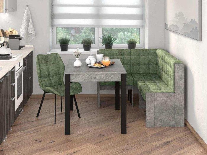 Угловая скамья Квадро Бетон ателье/Мохито