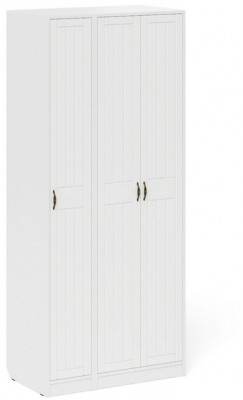 Прихожая П-6-500 Шкаф + Пенал, белая шагрень/фасады МДФ белое дерево фрезеровка прованс