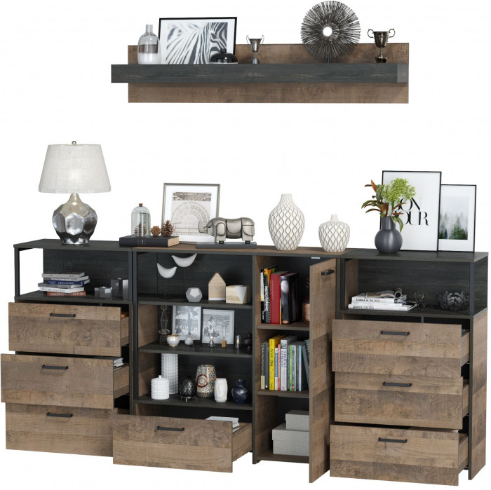 Трувор Гостиная 008, дуб гранж песочный/интра