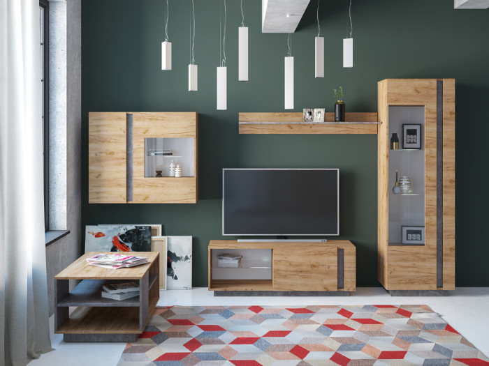 КР100 ??? Арчи Полка 10.110, цвет дуб крафт золотой/камень тёмный, ШхГхВ 130х21,6х20 см.