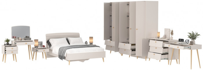 Афина Спальня 41-1400, кашемир серый