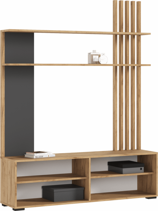 Роджинамиф Гостиная (Белый глянец, Дуб Крафт Золотой)