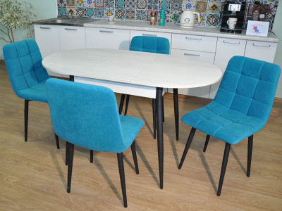 Обеденная группа Стиль-1 / Стул Х 4 шт. / Бетон белый/черный / бид 26