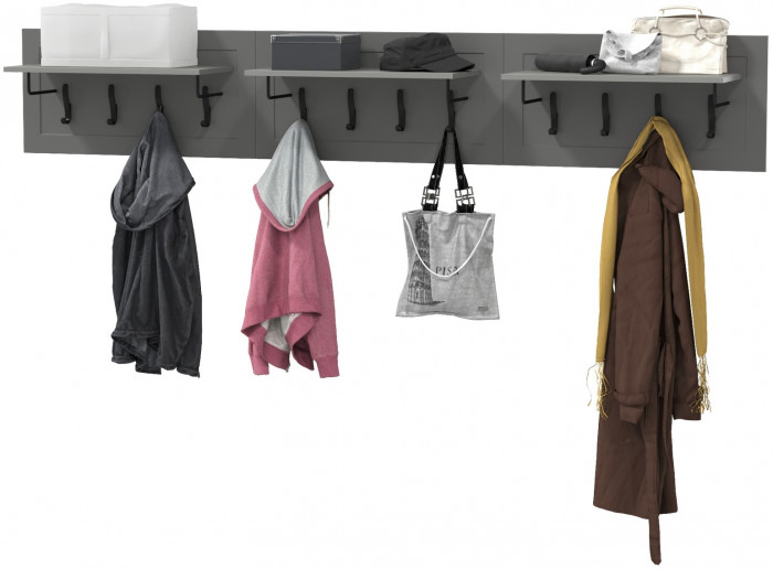 Остин 15.12 Вешалка + 15.12 Вешалка + 15.12 Вешалка, серый графит