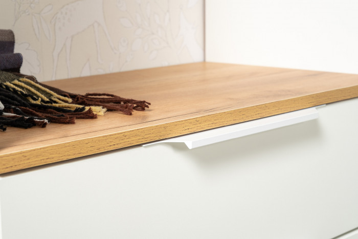 Октава Прихожая 18, белый шагрень/дуб крафт золотой/фасады МДФ белый шагрень