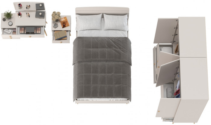 Афина Спальня 36-1200, цвет кашемир серый, сп.м. 1200х2000 мм., б/м, основание есть - фанера