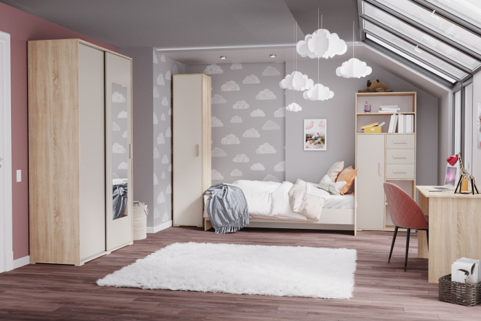 Модульная детская спальня Бланка, набор 2, Дуб сонома/Кашемир