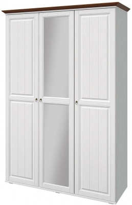 Валенсия Шкаф 3-х створчатый (Белый матовый / Орех)