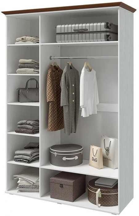 Валенсия Шкаф 3-х створчатый (Белый матовый / Орех)