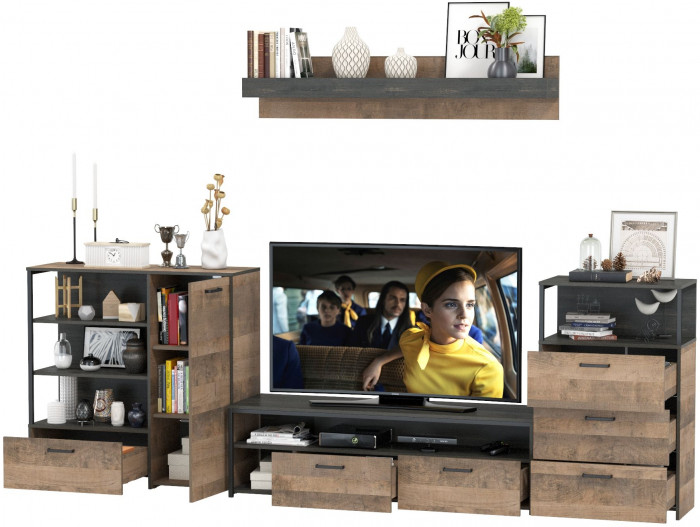 Трувор Гостиная 012, дуб гранж песочный/интра