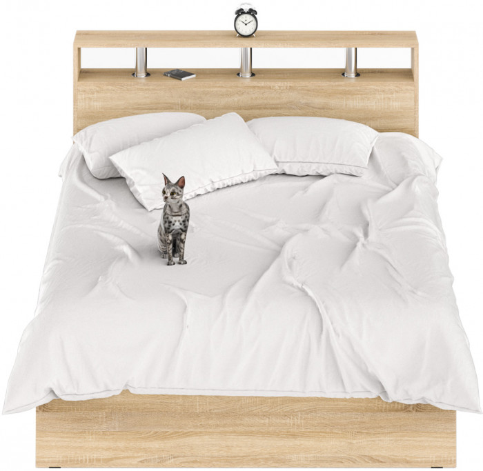 Камелия Кровать 1400, дуб сонома