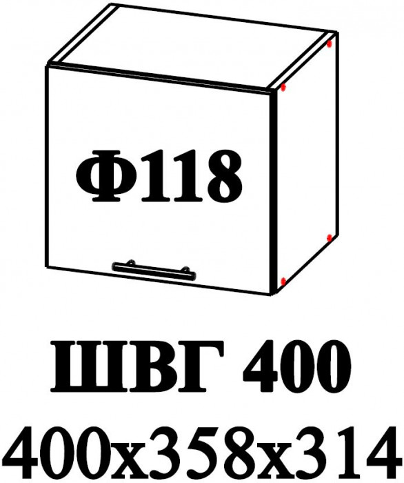 Ф-118 Модена (ШВГ 400) МДФ дуб кофе
