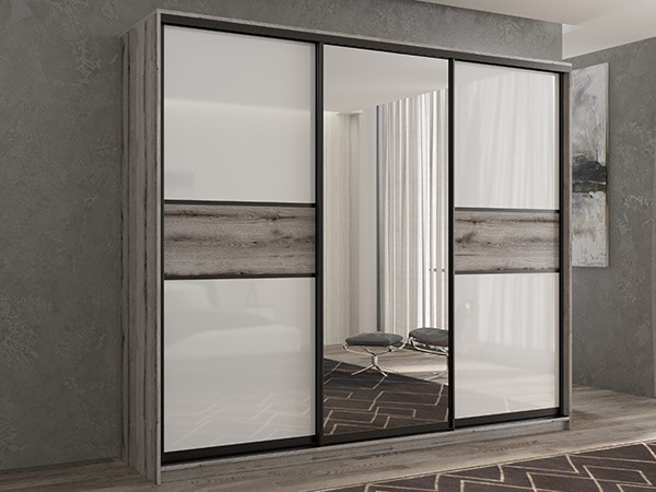 Шкаф-купе Кааппи 10 Эвок Окаменелый 240х60х230 см