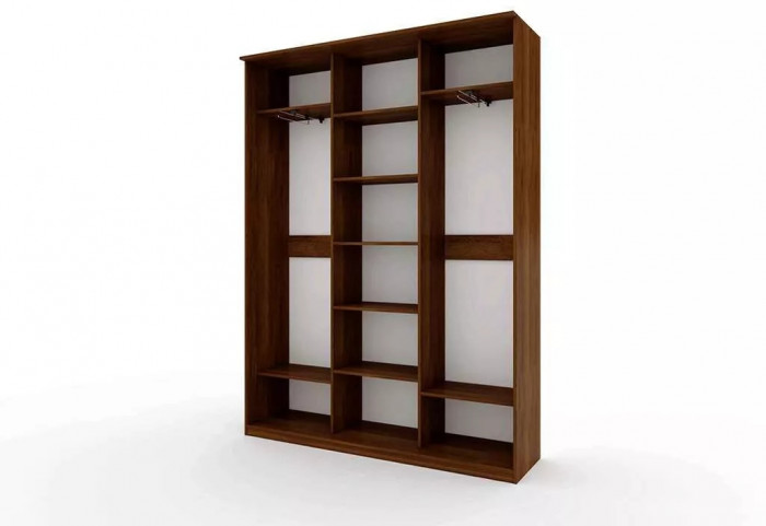 Шкаф купе Модерн 1776х450 3-х дверный 3-х секционный фотопечать №1 венге