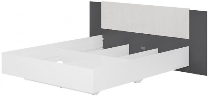 Кровать 1,6 м "Шарм" КР-18 Белый/ Графит