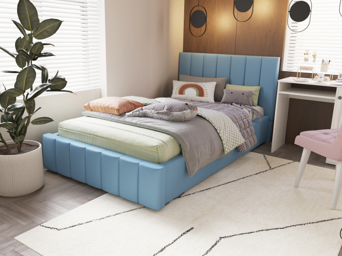 Нега Кровать интерьерная 120 светло-голубой, ПМ