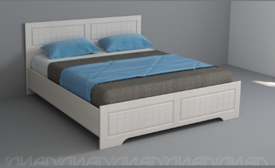 КЭТ-6 Кантри Кровать 140, под ортопедическое основание (Бодега белая / Сандал)