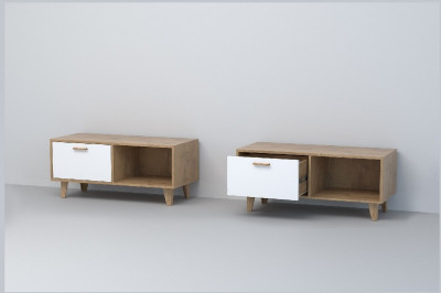 Эго Тумба Т-4 НГ (Глянец Белый/Дуб Крафт Золотой)