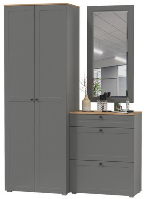 Остин Прихожая 16, серый графит/дуб крафт золотой