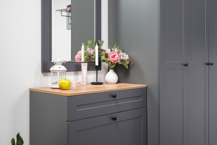 Остин Прихожая 16, серый графит/дуб крафт золотой