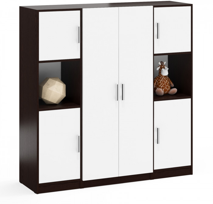 Шкаф С-МД-СК9Ш+Пенал С-МД-СК9П+Пенал С-МД-СК9П, венге/белый шагрень