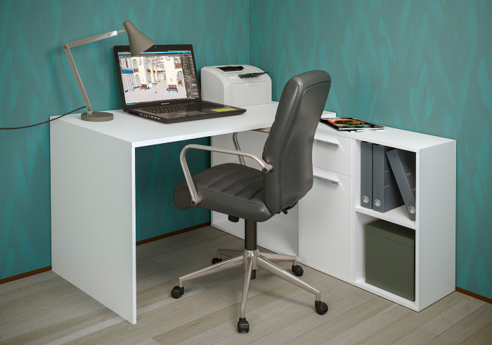 Лайт письменный стол 03.245F, белый шагрень