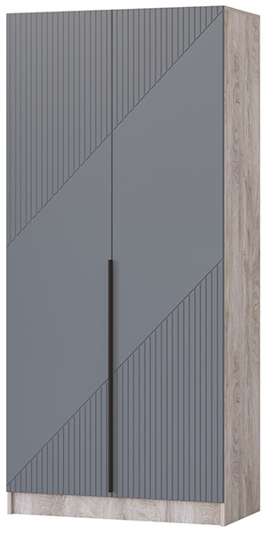 Шкаф Авис 1,0, Дуб эндгрейн/Графит