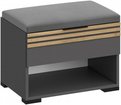 Тумба для обуви Нао ТБ-4015, Графит/Графит, Дуб Вотан