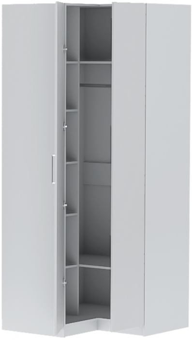 Шкаф угловой "Иннэс-7" - Белый/Белый глянец