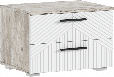 Сильвия Тумбы прикроватные 2шт, Браш Вайт/Дуб Юкон