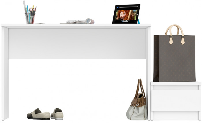 Мори письменный стол МСП1200.1 + Тумба ТМП400.1, белый