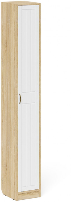 Прихожая П-6 Компоновка № 21, дуб сонома/фасады МДФ белое дерево фрезеровка прованс