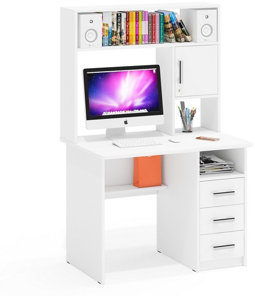 компьютерный стол С-МД-СК9, белый шагрень