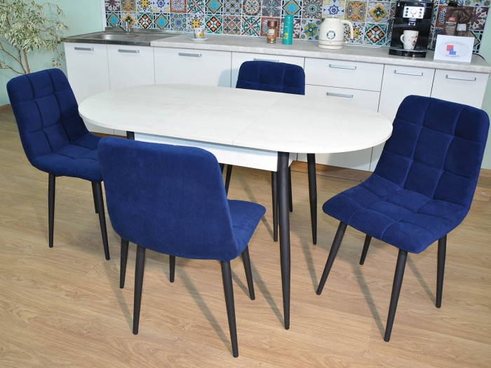 Обеденная группа Стиль-1 / Стул Х 4 шт. / Бетон белый/черный / бид 36