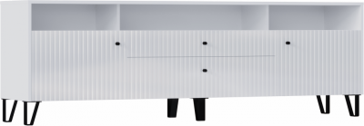 Оливия Тумба ТВ, Белый/Белый глянец