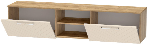 Тумба для ТВ-техники подвесная "Иннэс-7", Крафт золотой/Тирамису матовый