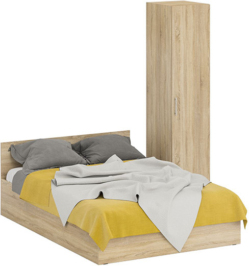 Кровать 1400 + Пенал Стандарт, дуб сонома