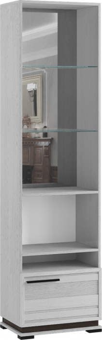 Модена Пенал со стеклом МШ-3, ясень анкор светлый/венге