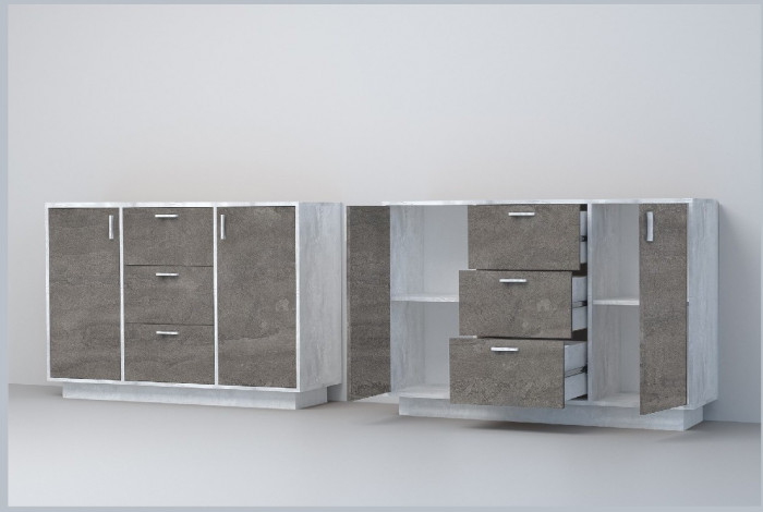 Эго Комод К-2 ПД (Камень Темный/Бетон Светлый)