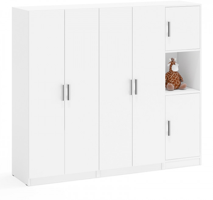 Шкаф С-МД-СК9Ш+Пенал С-МД-СК9П+Шкаф С-МД-СК9Ш, белый шагрень