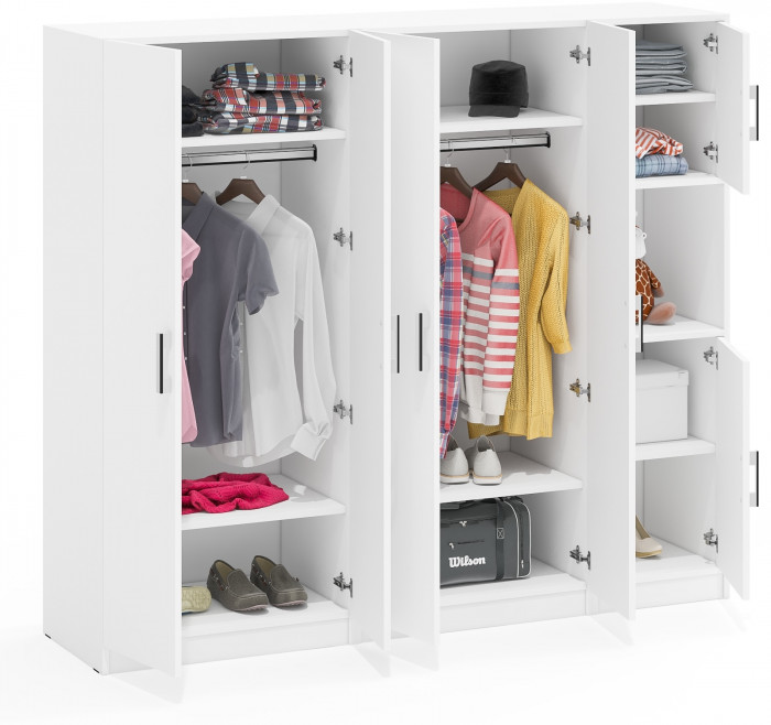 Шкаф С-МД-СК9Ш+Пенал С-МД-СК9П+Шкаф С-МД-СК9Ш, белый шагрень