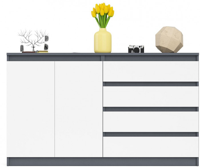 Мори Комод МК1600.1, цвет графит/белый, ШхГхВ 160,4х41х94 см., НЕ универсальная сборка