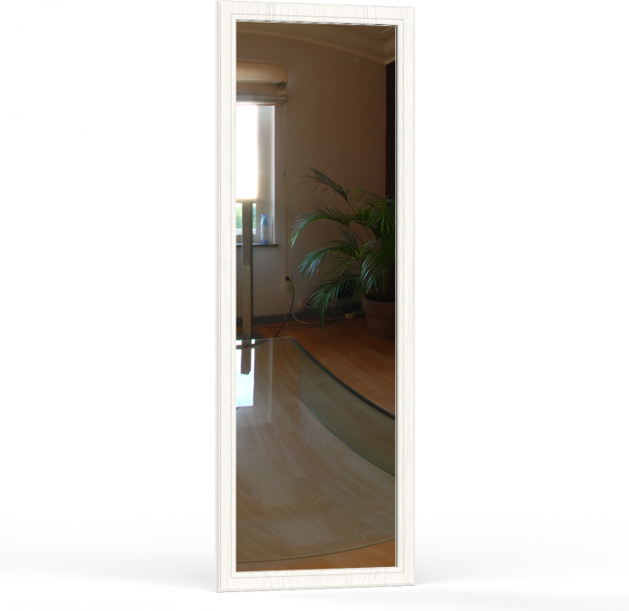 Ливерпуль Пуф 14.02 + Зеркало навесное 03.242, цвет ясень ваниль/белый/эко-кожа гранд белый, ШхГхВ 55х35х210 см., пуф на колёсах, подъёмная крышка