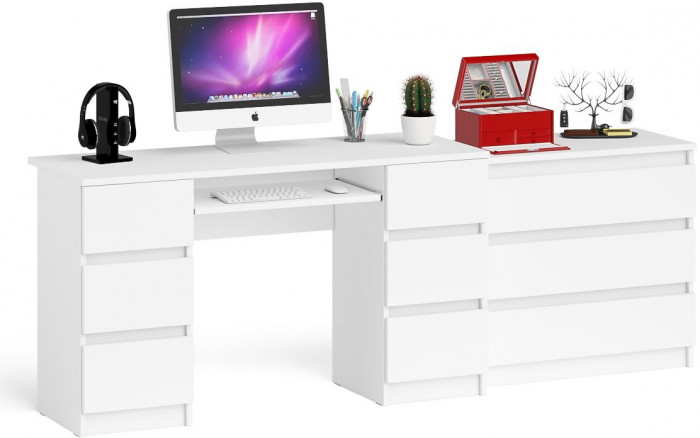Мори компьютерный стол МС-2 + Комод МК800.1, белый
