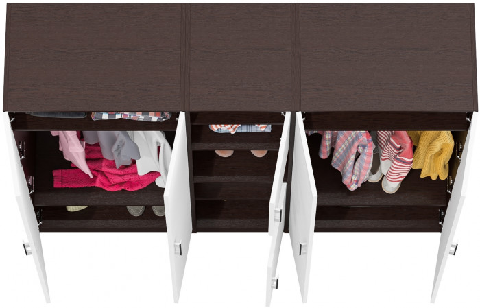 Шкаф С-МД-СК9Ш+Пенал С-МД-СК9П+Шкаф С-МД-СК9Ш, венге/белый шагрень