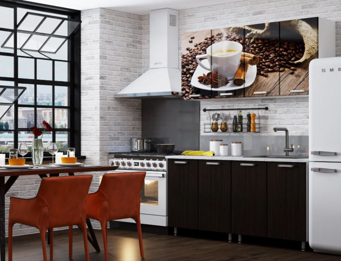 Кухня Кофе 1,6 белый/фотопечать