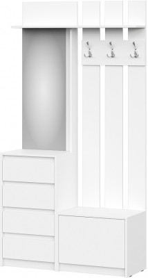 Вешалка с зеркалом Айден ВШ06-1100, белый