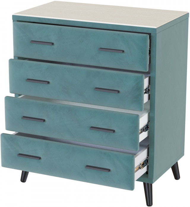 Комод интерьерный Пай бирюза/мдф клен кремовый